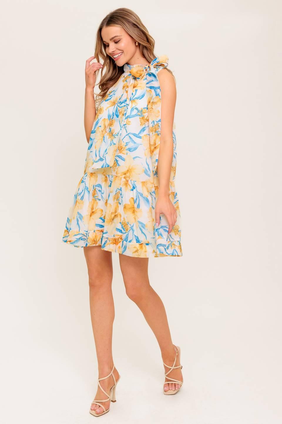 Summer Spell Ivory Woven Mini Dress, view 6 — Soul Flow Apparel