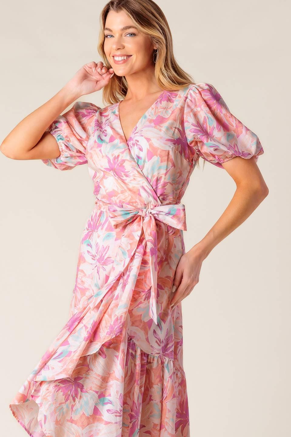 Bless Your Heart Coral Woven Mini Dress, view 3 — Soul Flow Apparel