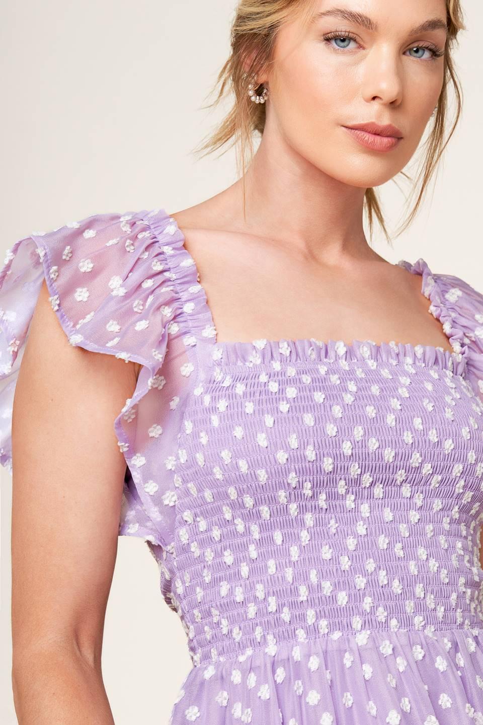 Playfully Posh Lavender Woven Mini Dress, view 6 — Soul Flow Apparel