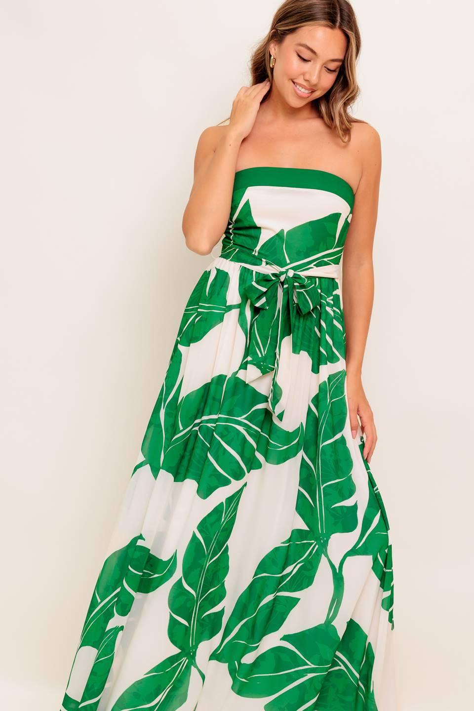 Pure Moment Green Woven Ankle Dress in ivory, view 4 — Soul Flow Apparel