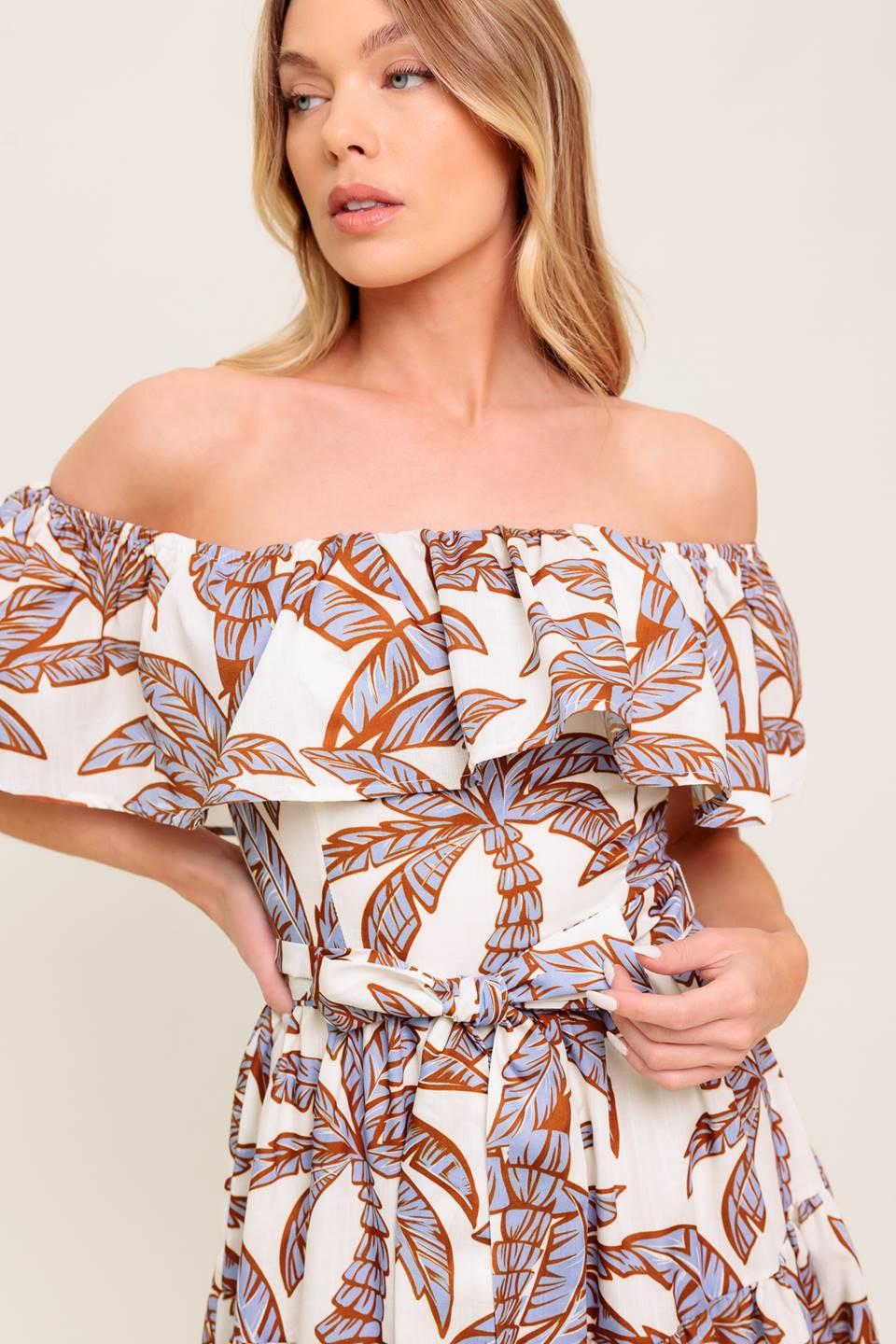 Lily Garden Lavender Woven Midi Dress in ivory, view 4 — Soul Flow Apparel