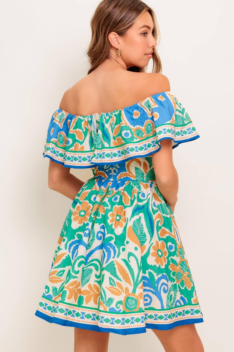Coastal Love Sage Blue Woven Mini Dress, view 6 — Soul Flow Apparel