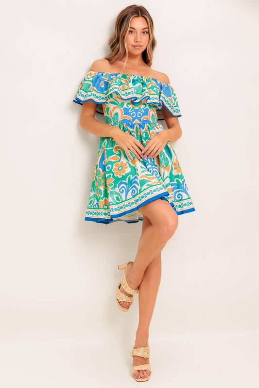 Coastal Love Sage Blue Woven Mini Dress, view 7 — Soul Flow Apparel