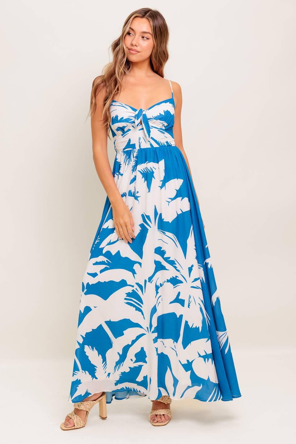 Slow Mornings Navy Woven Maxi Dress in white, view 3 — Soul Flow Apparel
