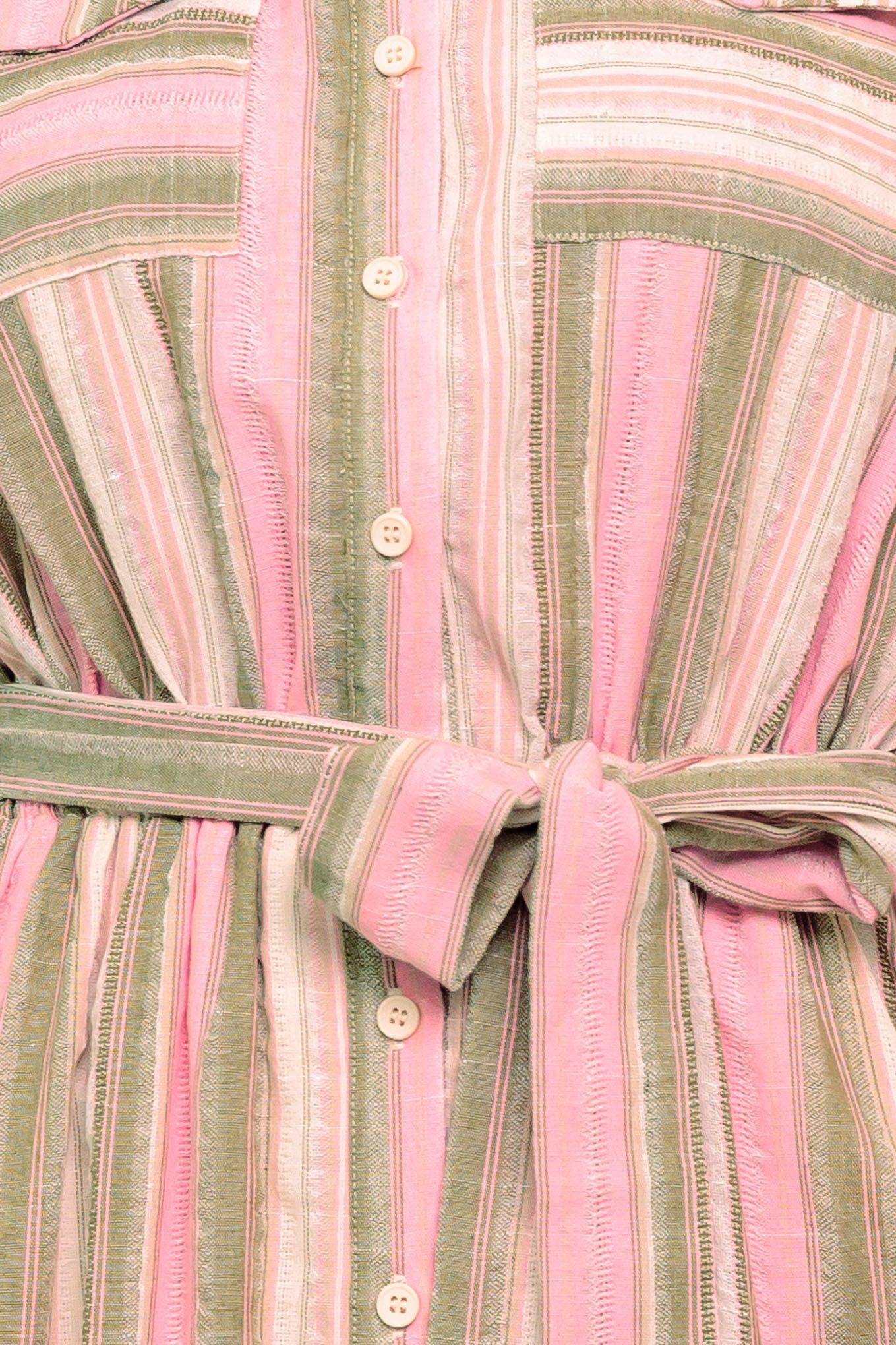 Wind on My Skin Woven Midi Dress in olive pink, fabric swatch — Soul Flow Apparel