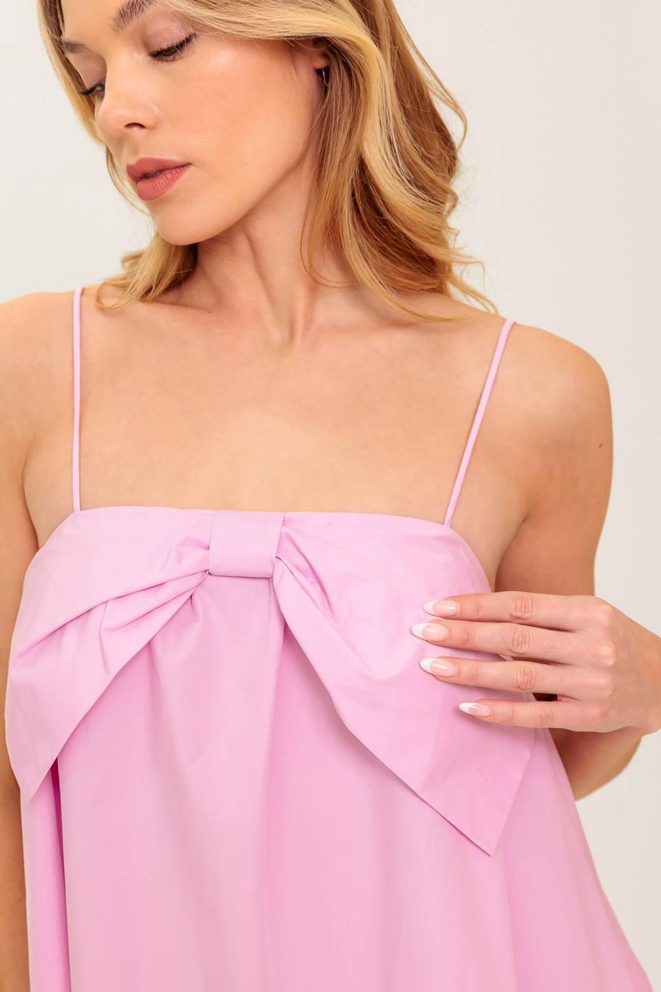 Invested in You Woven Mini Dress in light pink, view 6 — Soul Flow Apparel