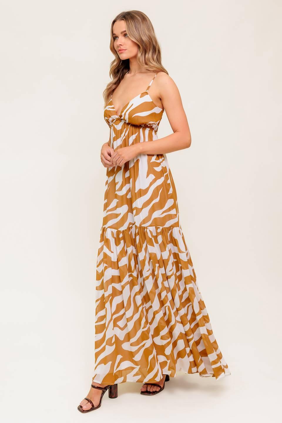 Dew Kiss Almond Woven Maxi Dress, view 4 — Soul Flow Apparel