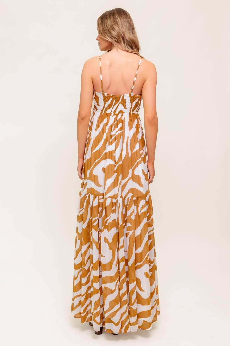 Dew Kiss Almond Woven Maxi Dress, view 5 — Soul Flow Apparel