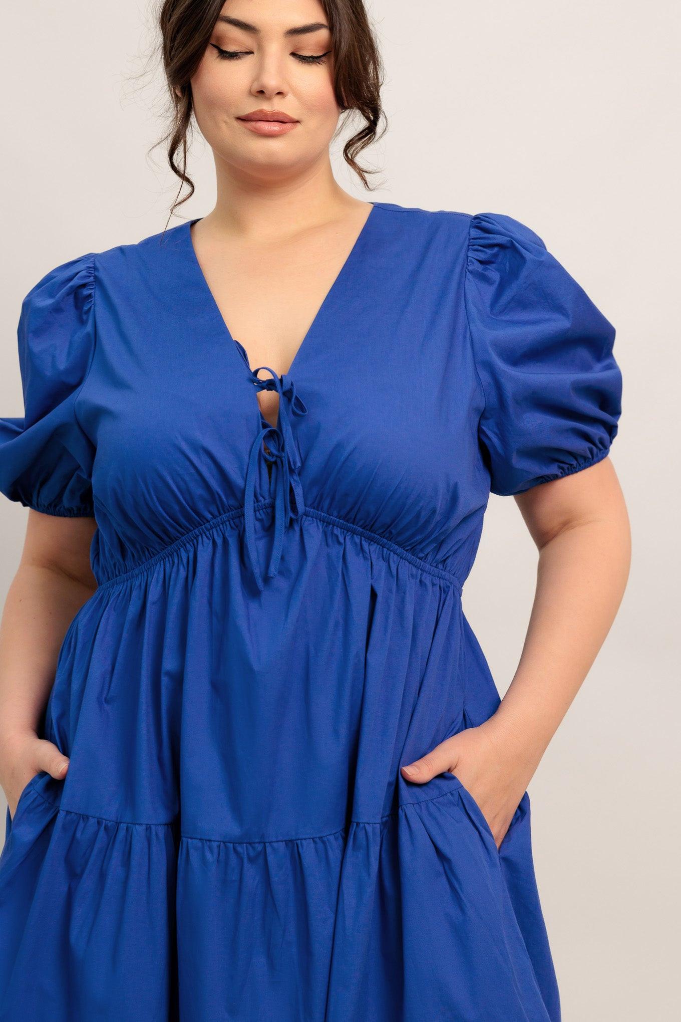 Summer Glow Royal Blue Woven Maxi Dress in royalblue, view 5 — Soul Flow Apparel