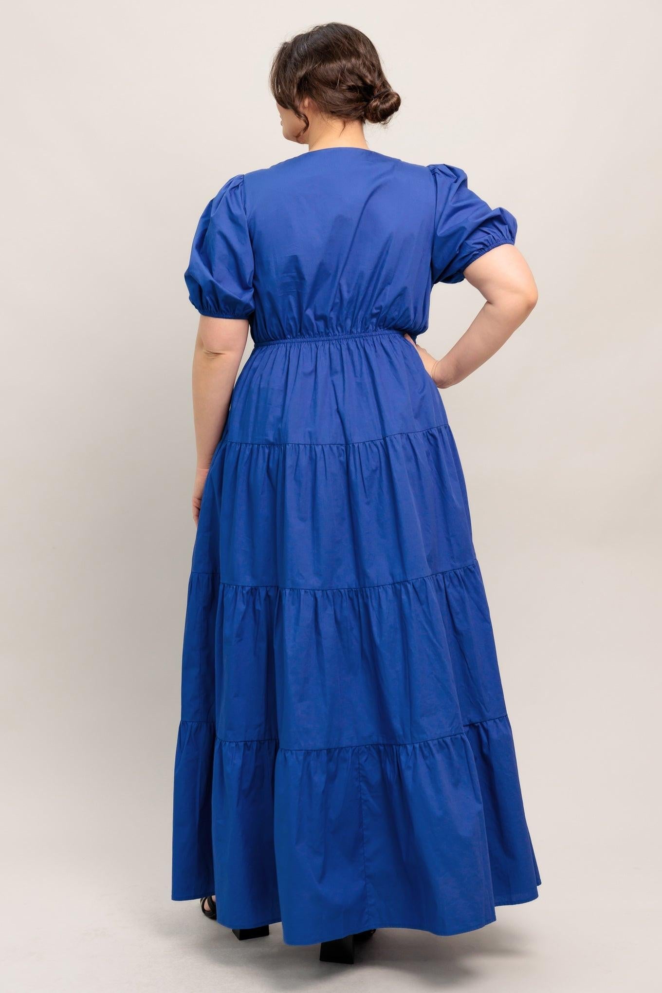 Summer Glow Royal Blue Woven Maxi Dress in royalblue, view 6 — Soul Flow Apparel