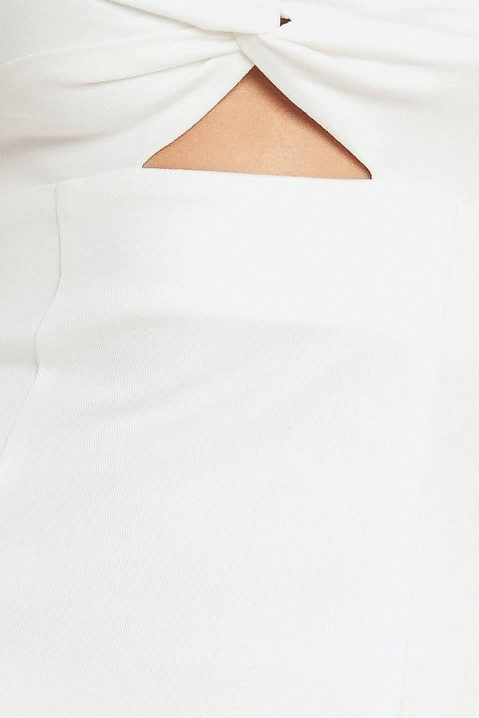 Silent Shin Twill Midi Dress in white denim, fabric swatch — Soul Flow Apparel