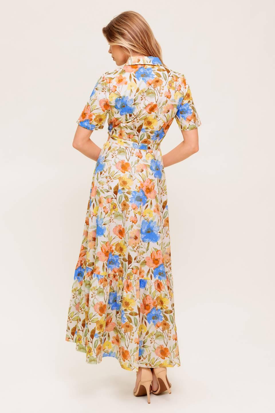 Hazel Dream Ivory Woven Midi Dress, view 6 — Soul Flow Apparel