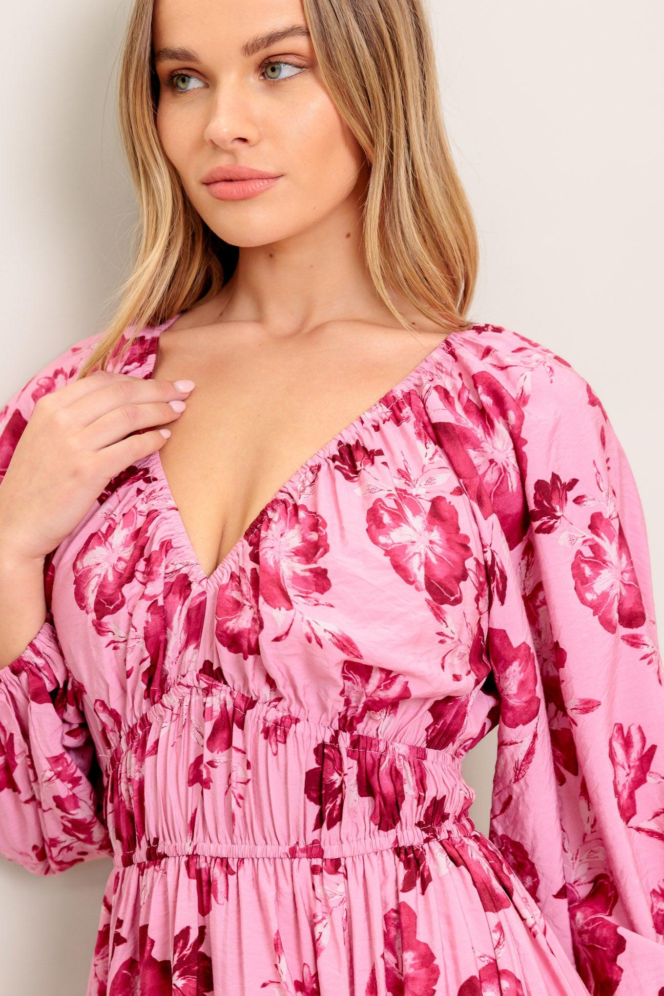 Honey Bun Mouve Woven Midi Dress in mauve, view 7 — Soul Flow Apparel
