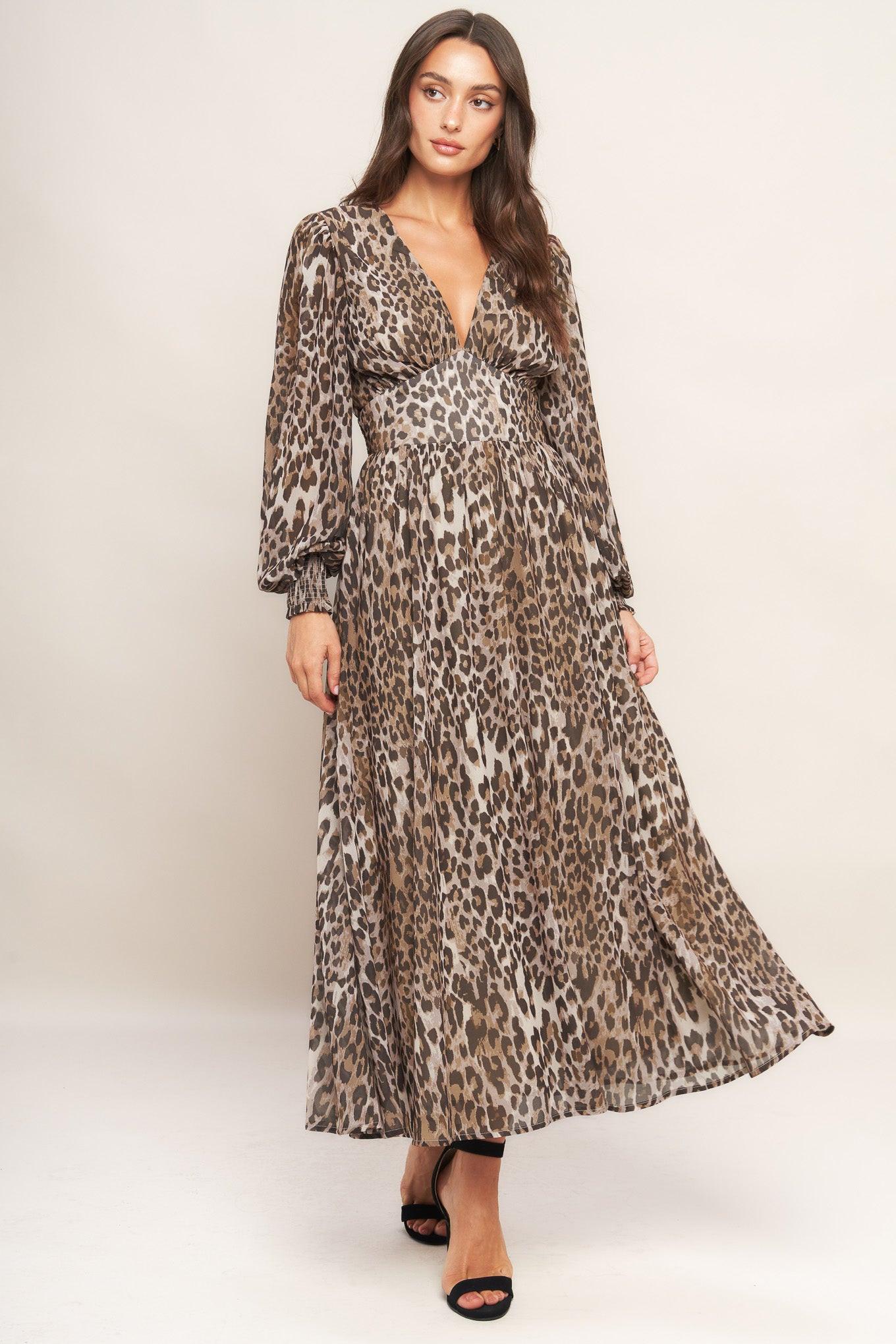 Desert Waltz Woven Midi Dress in taupe brown, view 1 — Soul Flow Apparel