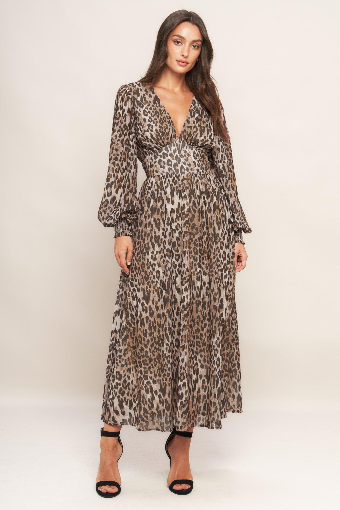 Desert Waltz Woven Midi Dress in taupe brown, view 3 — Soul Flow Apparel