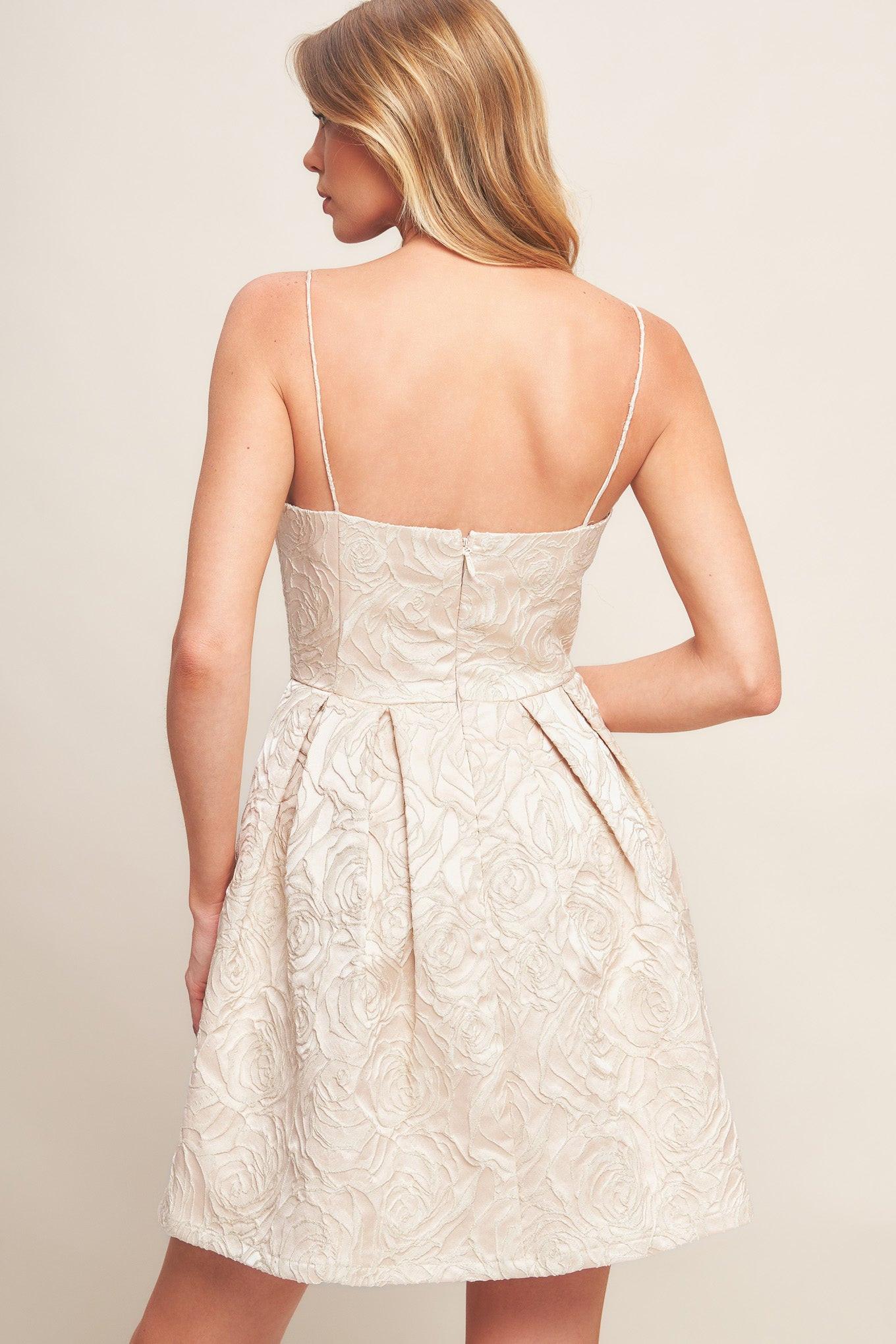 Romantic Garden Woven Mini Dress in blush, view 5 — Soul Flow Apparel