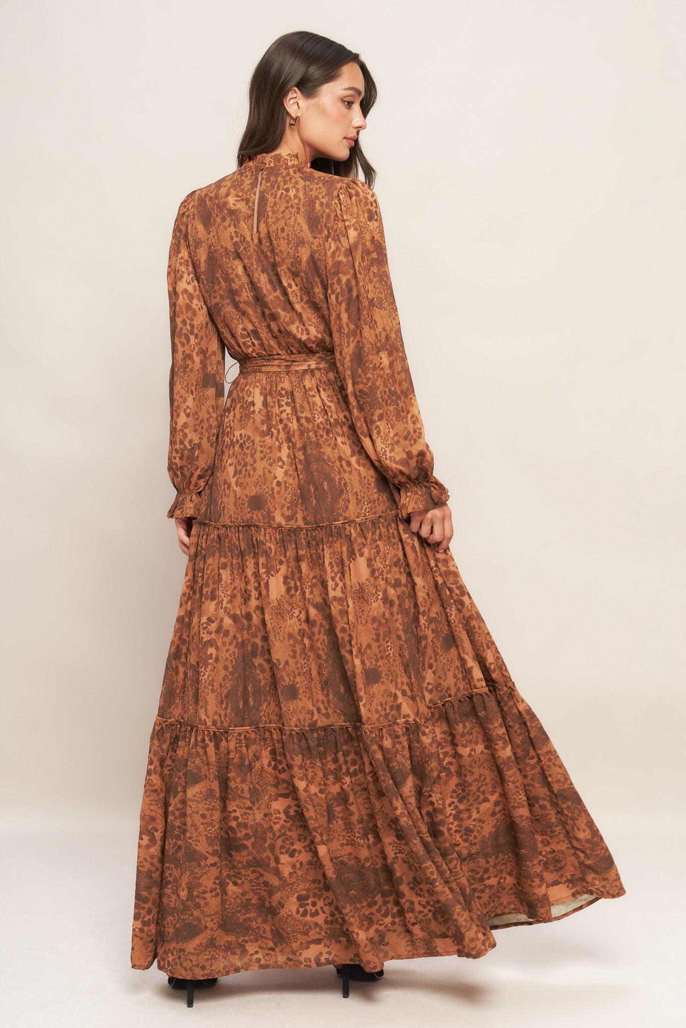 Nomad's Whisper Woven Maxi Dress in sienna, view 3 — Soul Flow Apparel