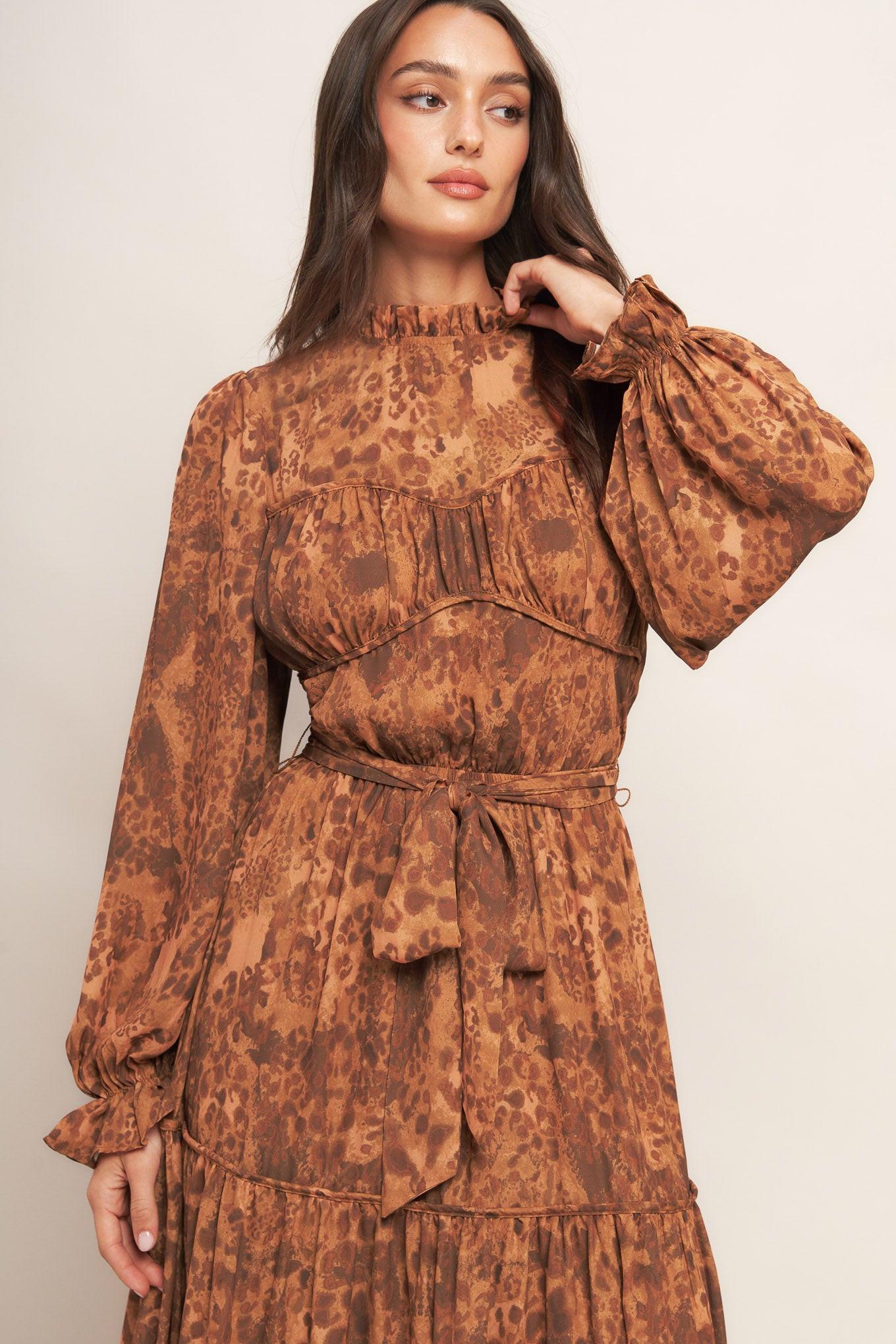 Nomad's Whisper Woven Maxi Dress in sienna, view 5 — Soul Flow Apparel