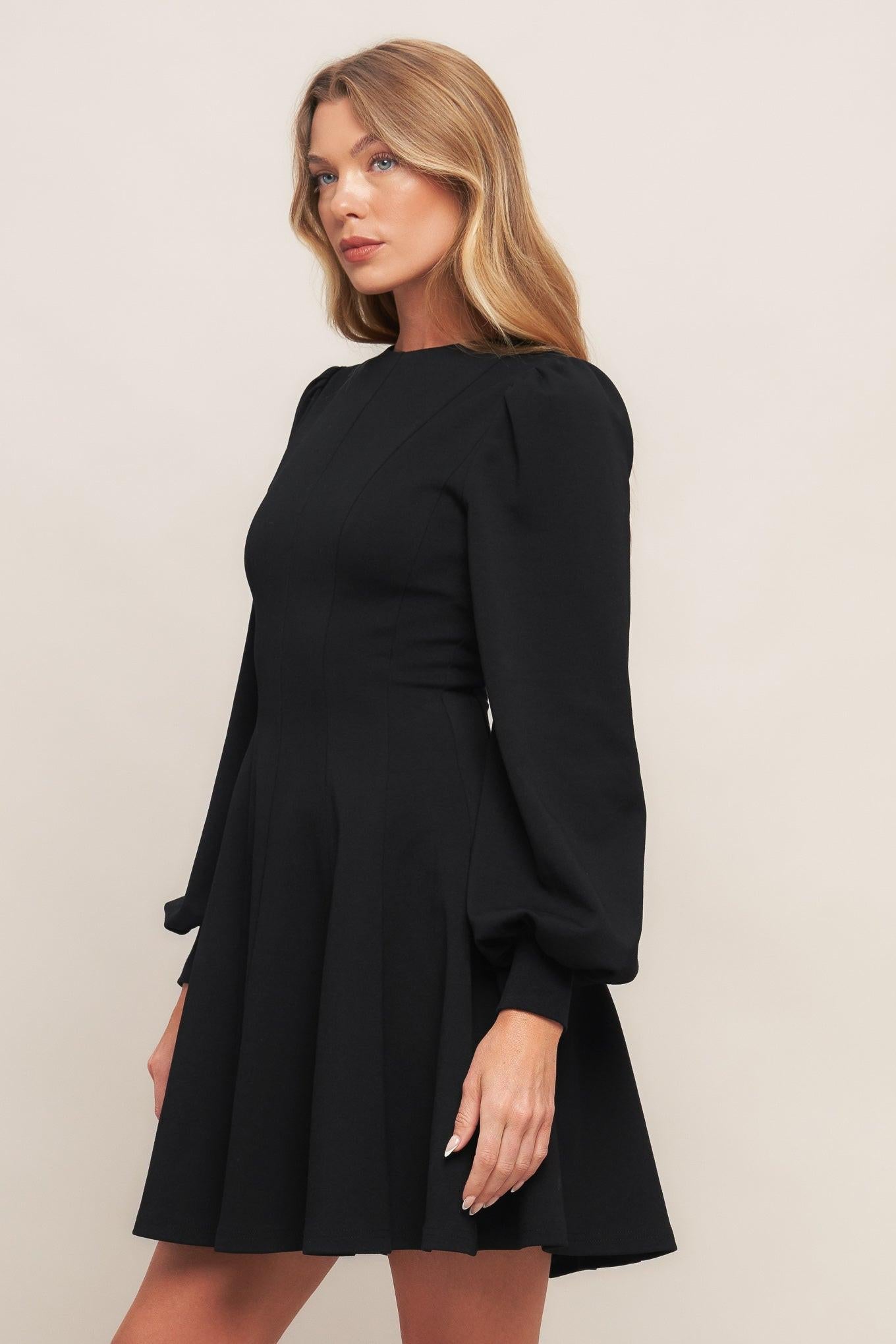 Black Swan Heavy Knit Mini Dress, view 3 — Soul Flow Apparel