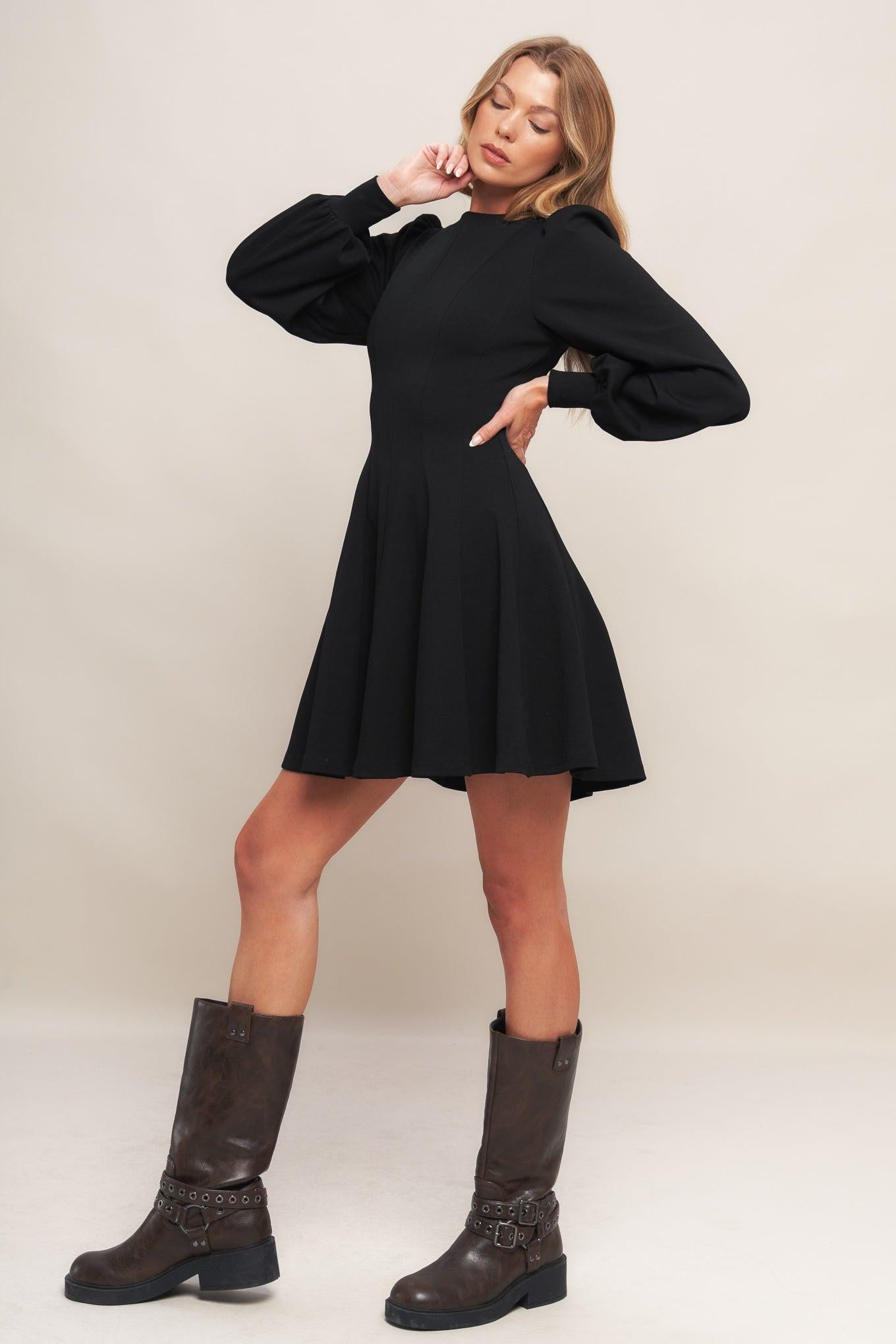 Black Swan Heavy Knit Mini Dress, view 4 — Soul Flow Apparel