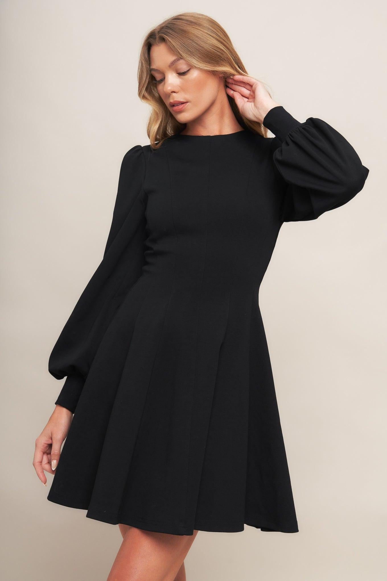 Black Swan Heavy Knit Mini Dress, view 5 — Soul Flow Apparel