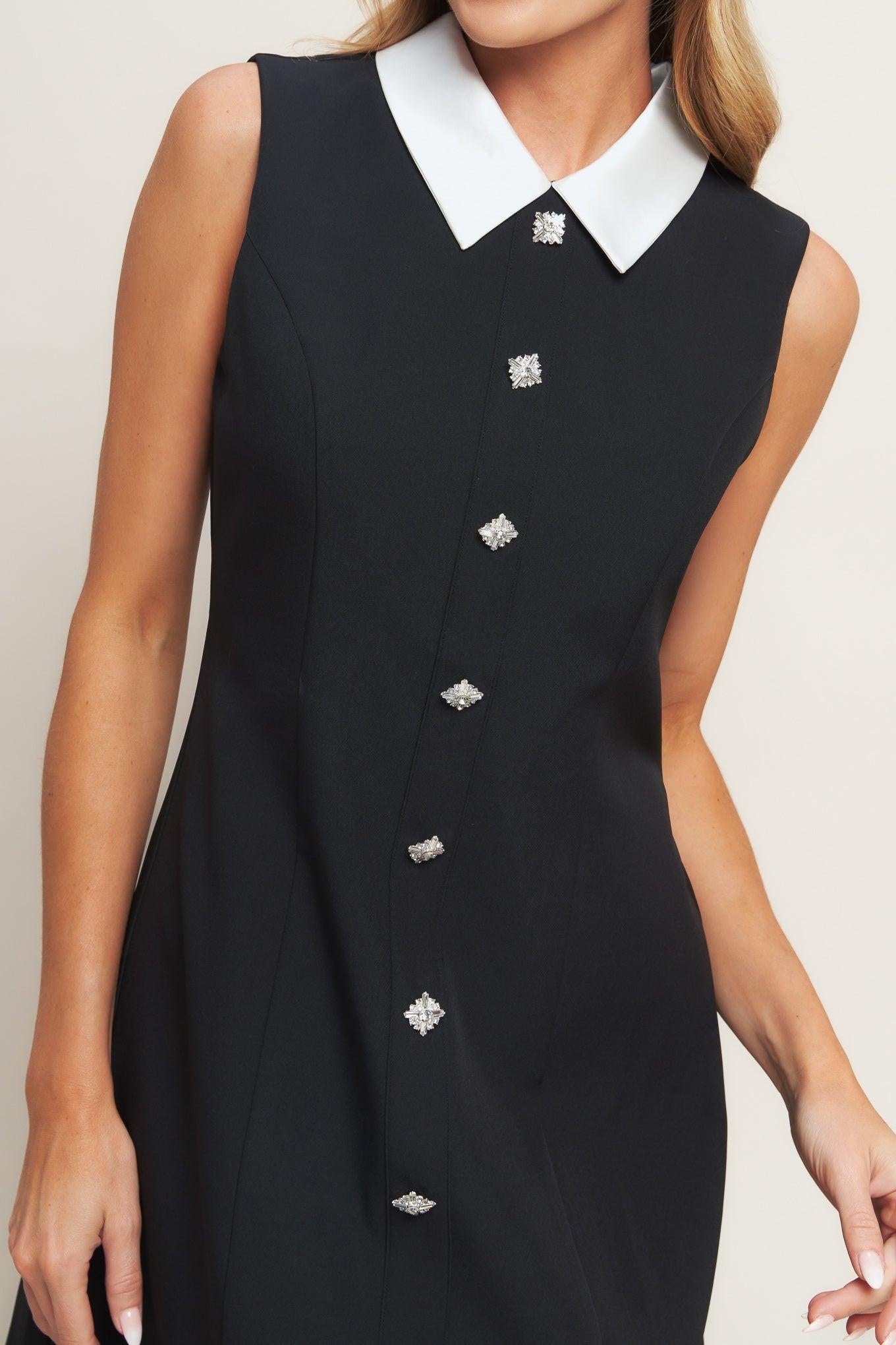 Lovely Moment Black Woven Mini Dress, view 6 — Soul Flow Apparel