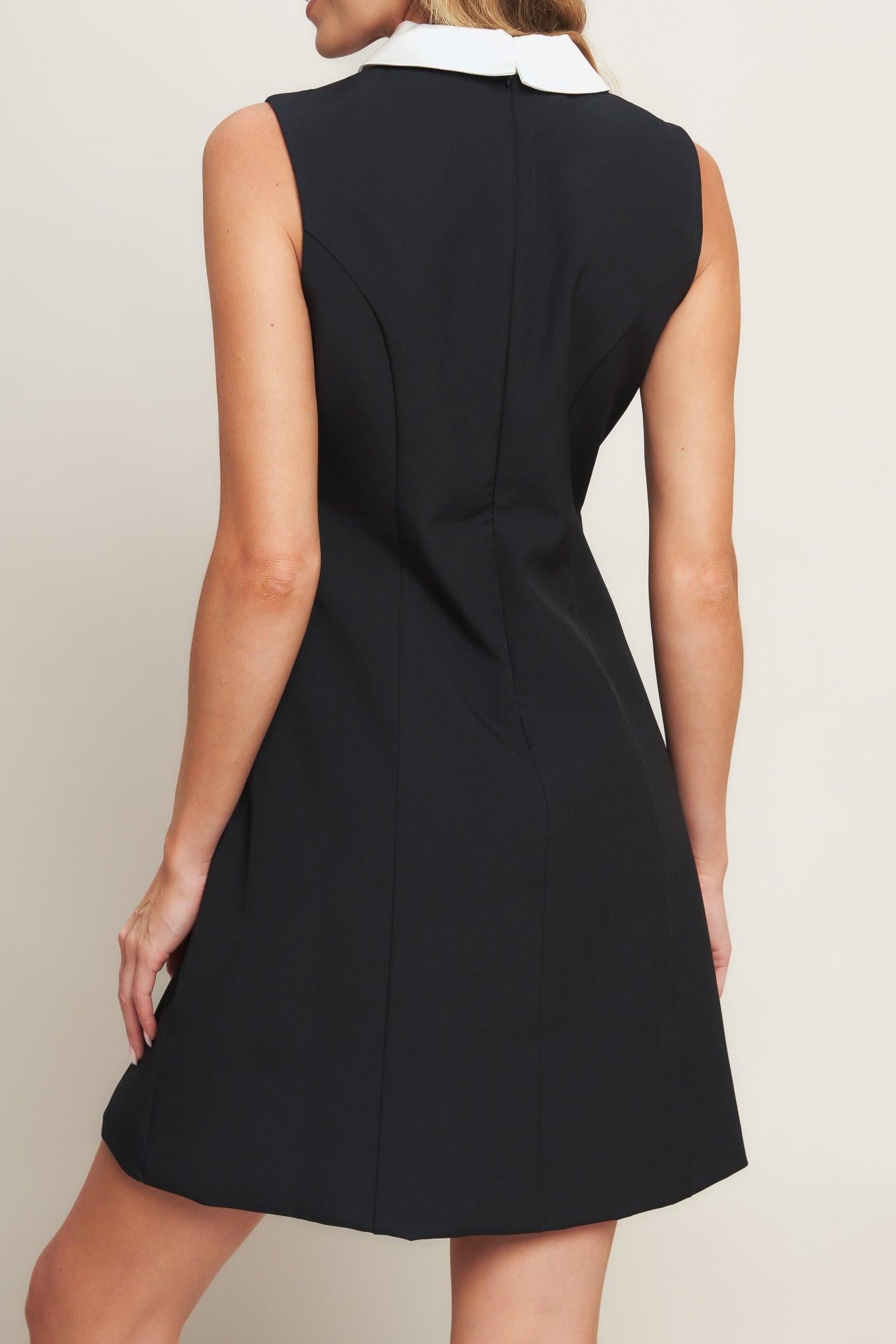 Lovely Moment Black Woven Mini Dress, view 7 — Soul Flow Apparel