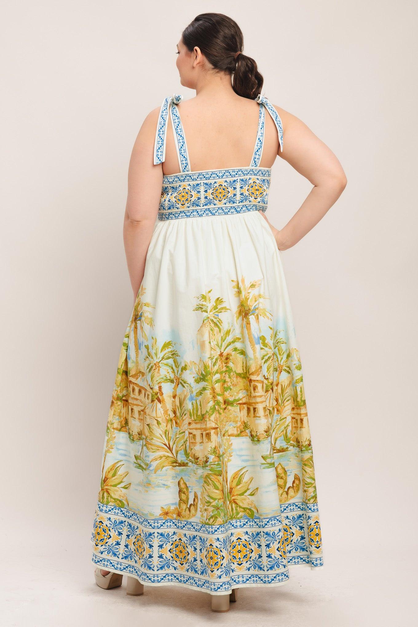 Postcard Perfect Woven Maxi Dress in ivory, view 6 — Soul Flow Apparel