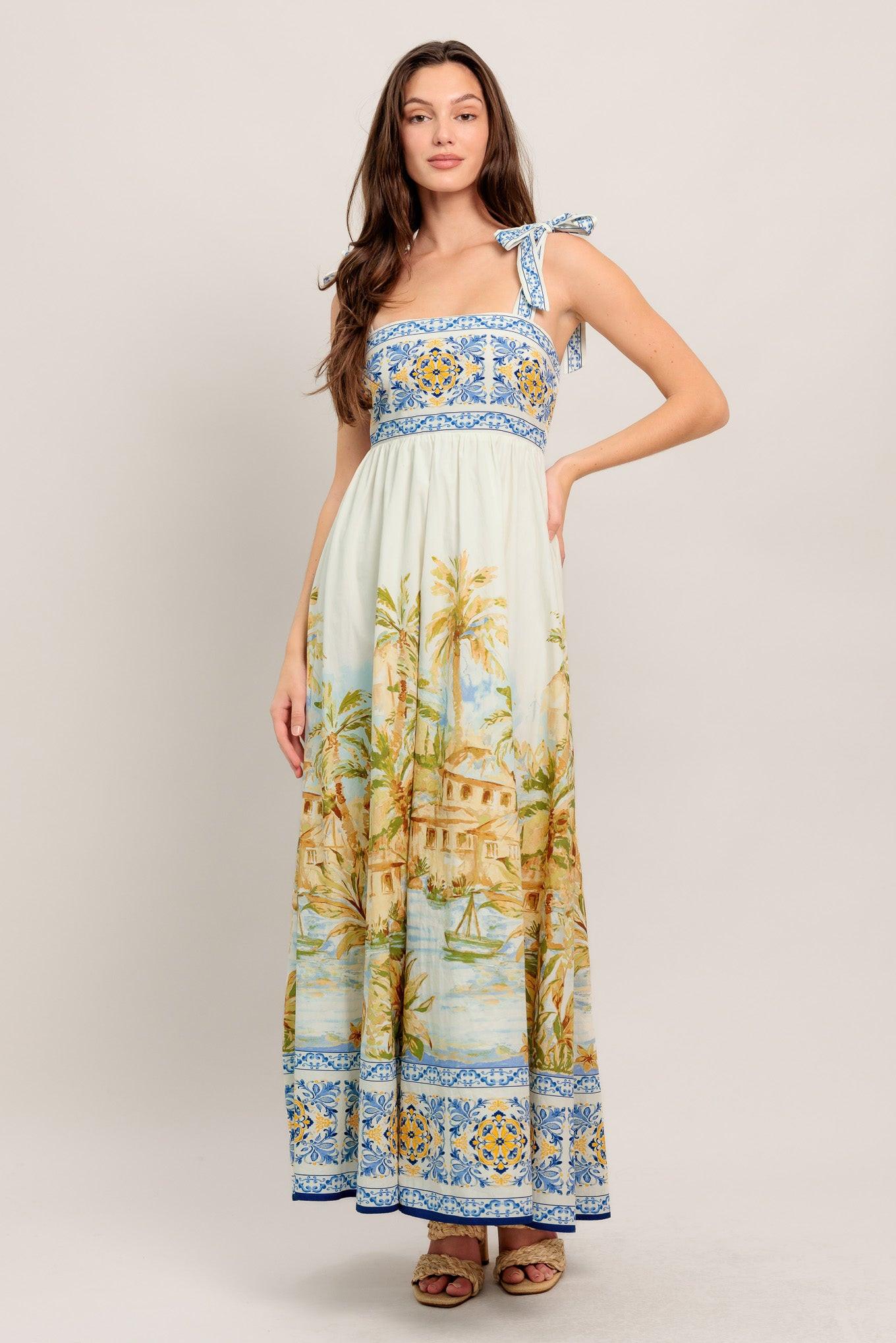 Postcard Perfect Woven Maxi Dress in ivory, view 1 — Soul Flow Apparel