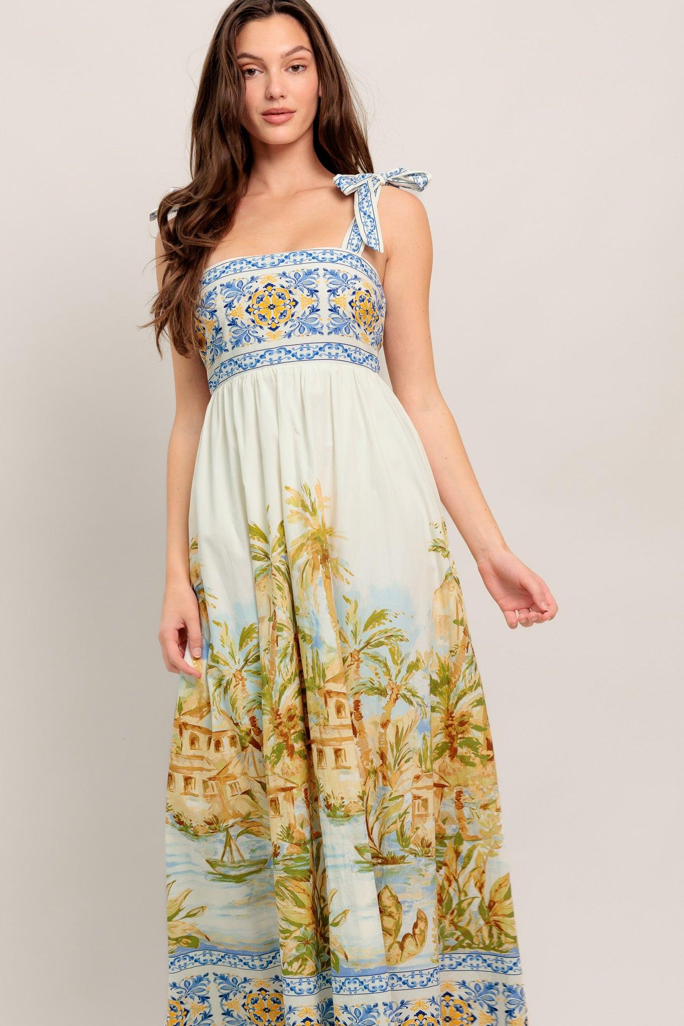 Postcard Perfect Woven Maxi Dress in ivory, view 4 — Soul Flow Apparel