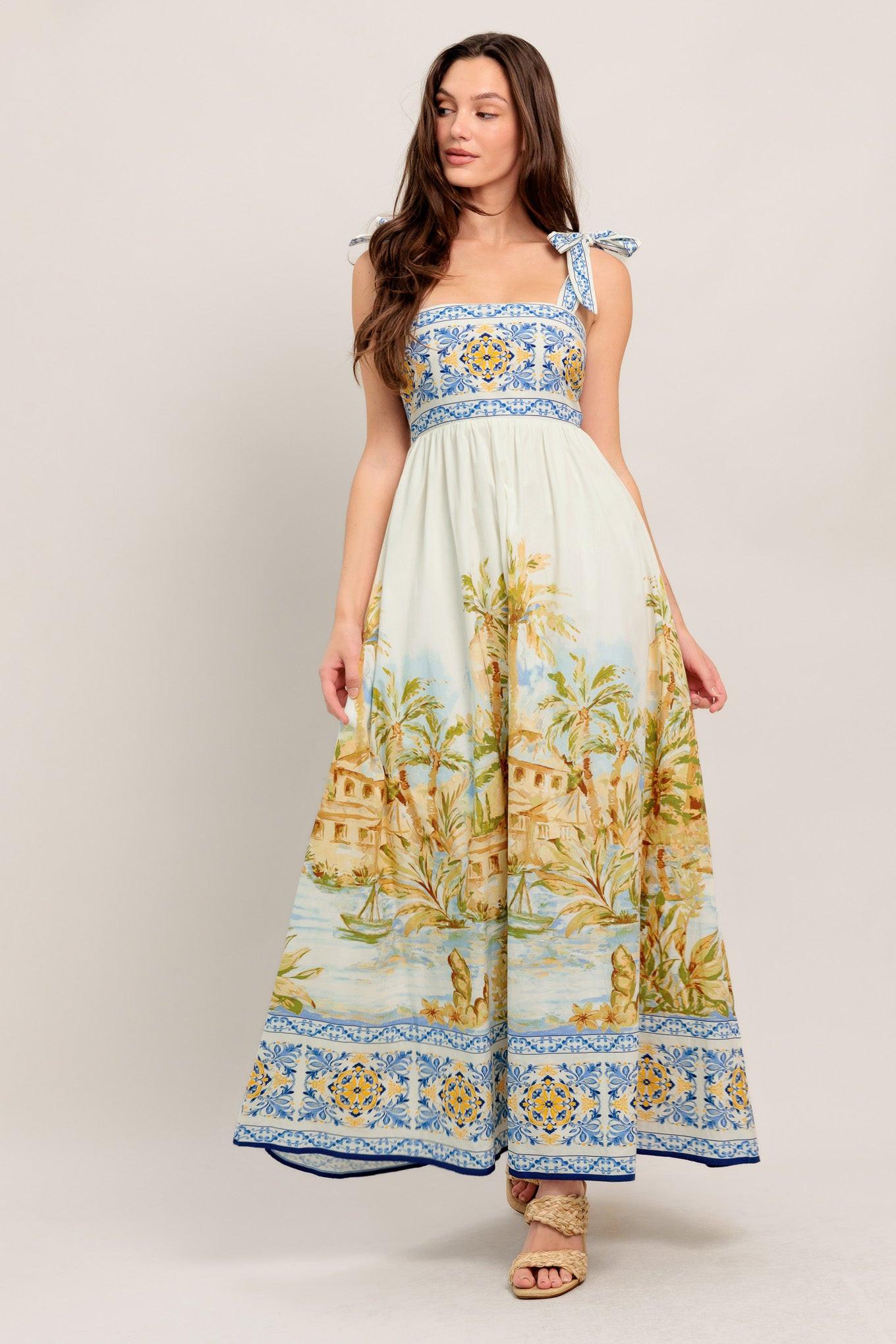 Postcard Perfect Woven Maxi Dress in ivory, view 5 — Soul Flow Apparel