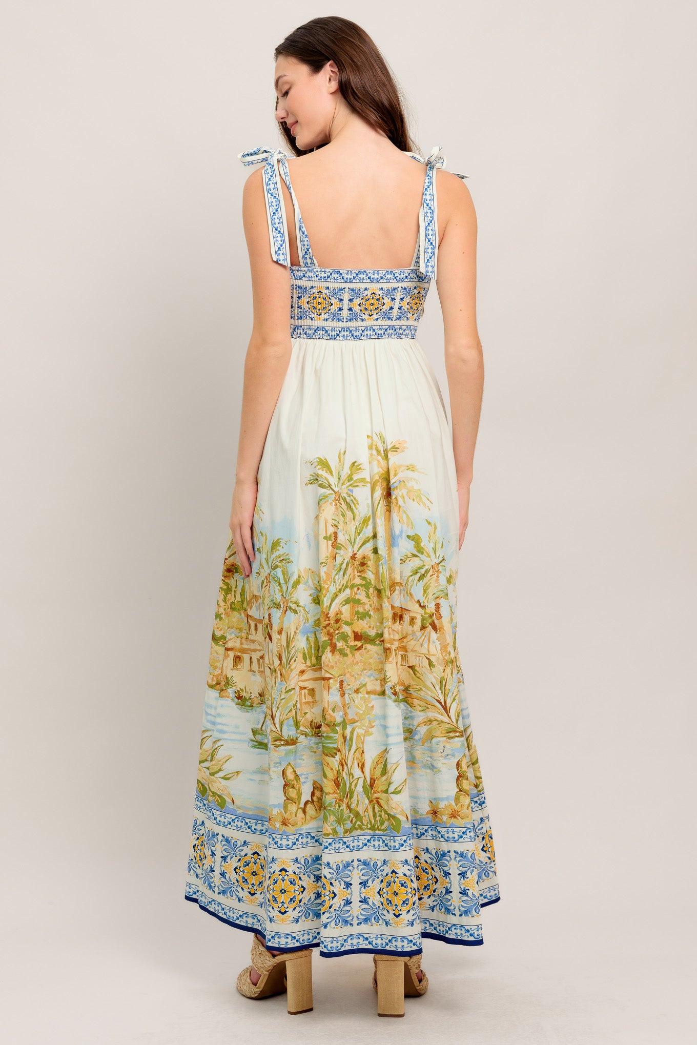 Postcard Perfect Woven Maxi Dress in ivory, view 7 — Soul Flow Apparel