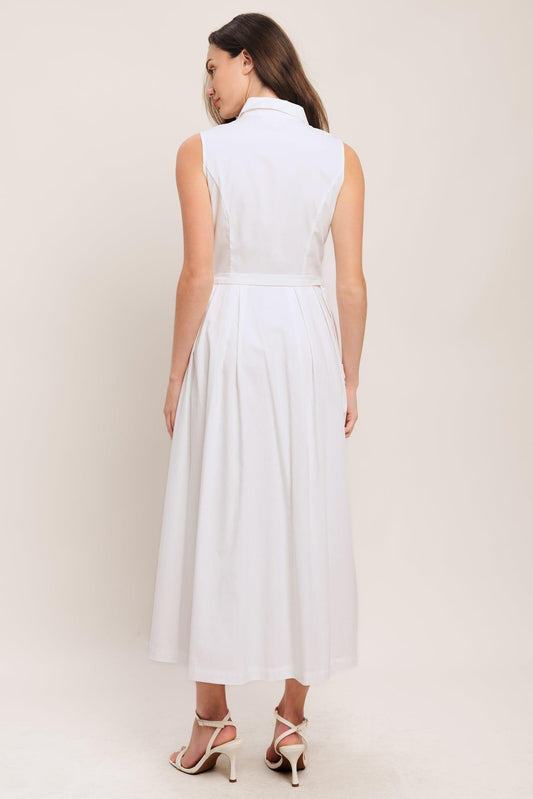 Heart of White Woven Midi Dress, view 6 — Soul Flow Apparel