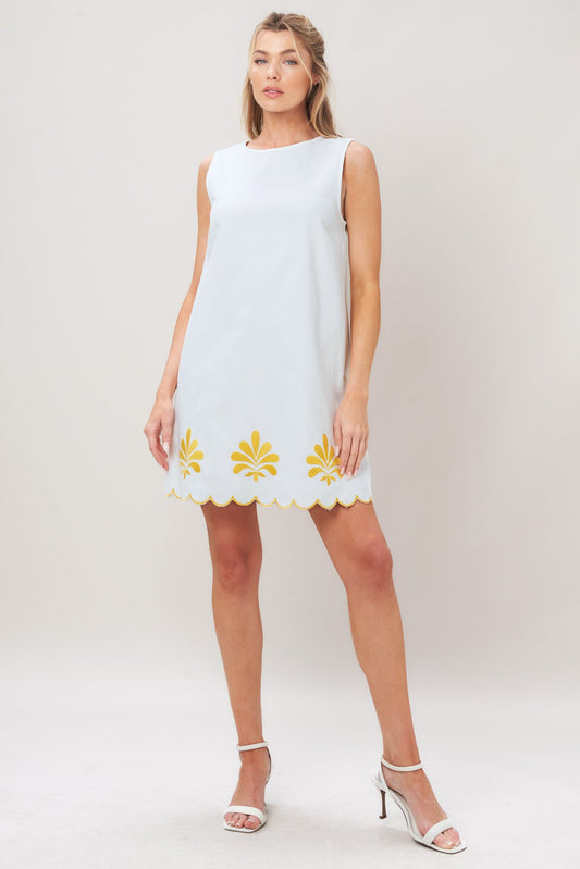 Sweet As Sunshine Woven Mini Dress in off-white, view 1 — Soul Flow Apparel