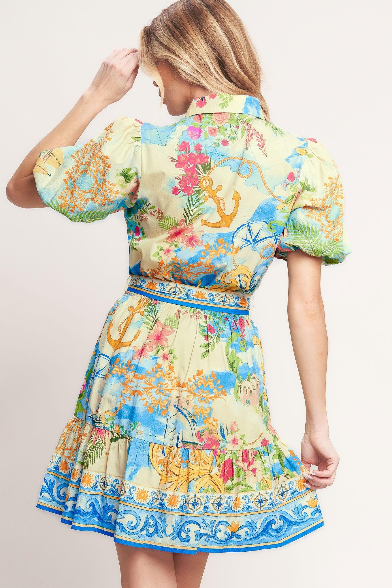 Meet Me in Paradise Woven Mini Dress in multi, view 4 — Soul Flow Apparel