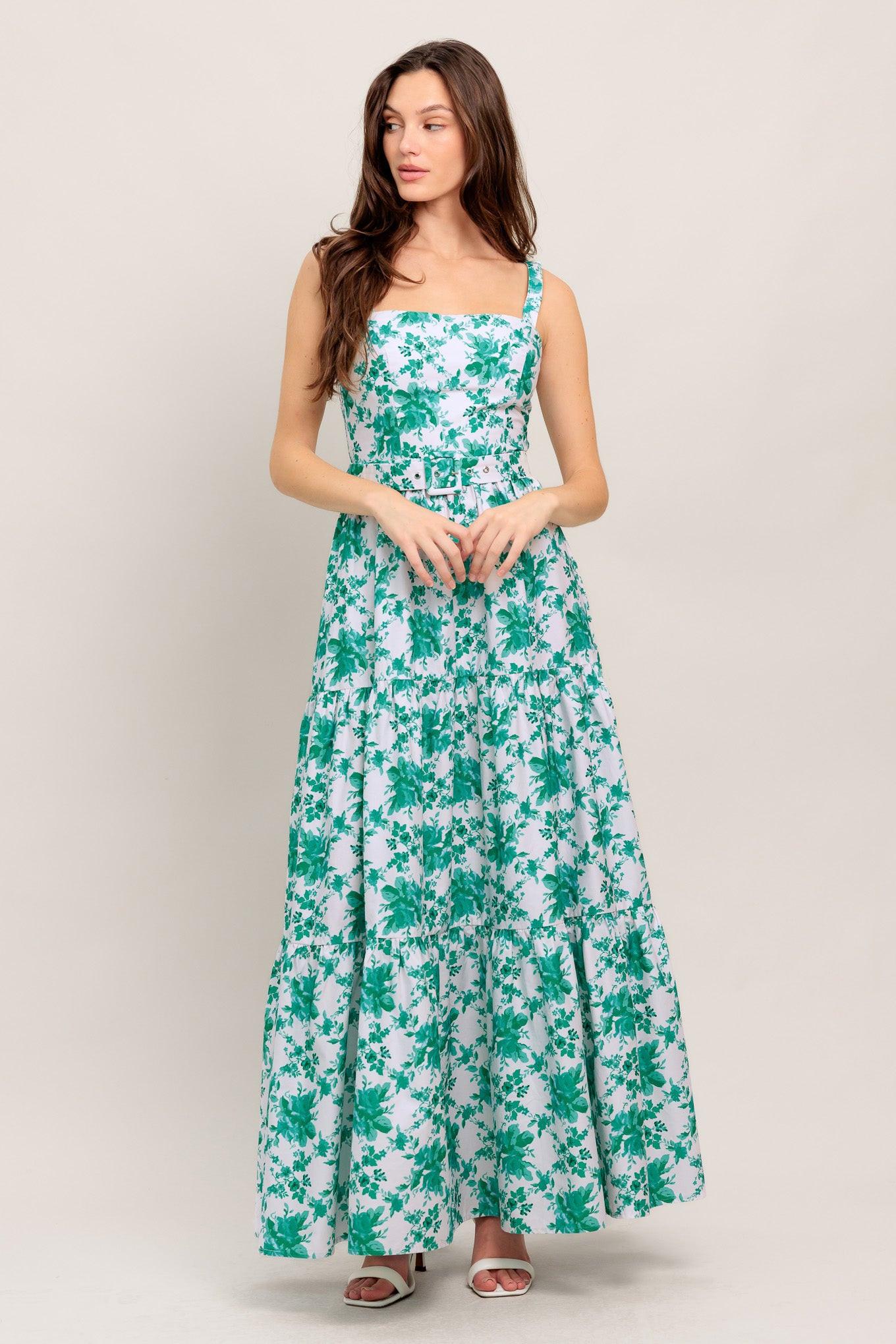 Love Grows Here Woven Maxi Dress in off-white jade, view 1 — Soul Flow Apparel