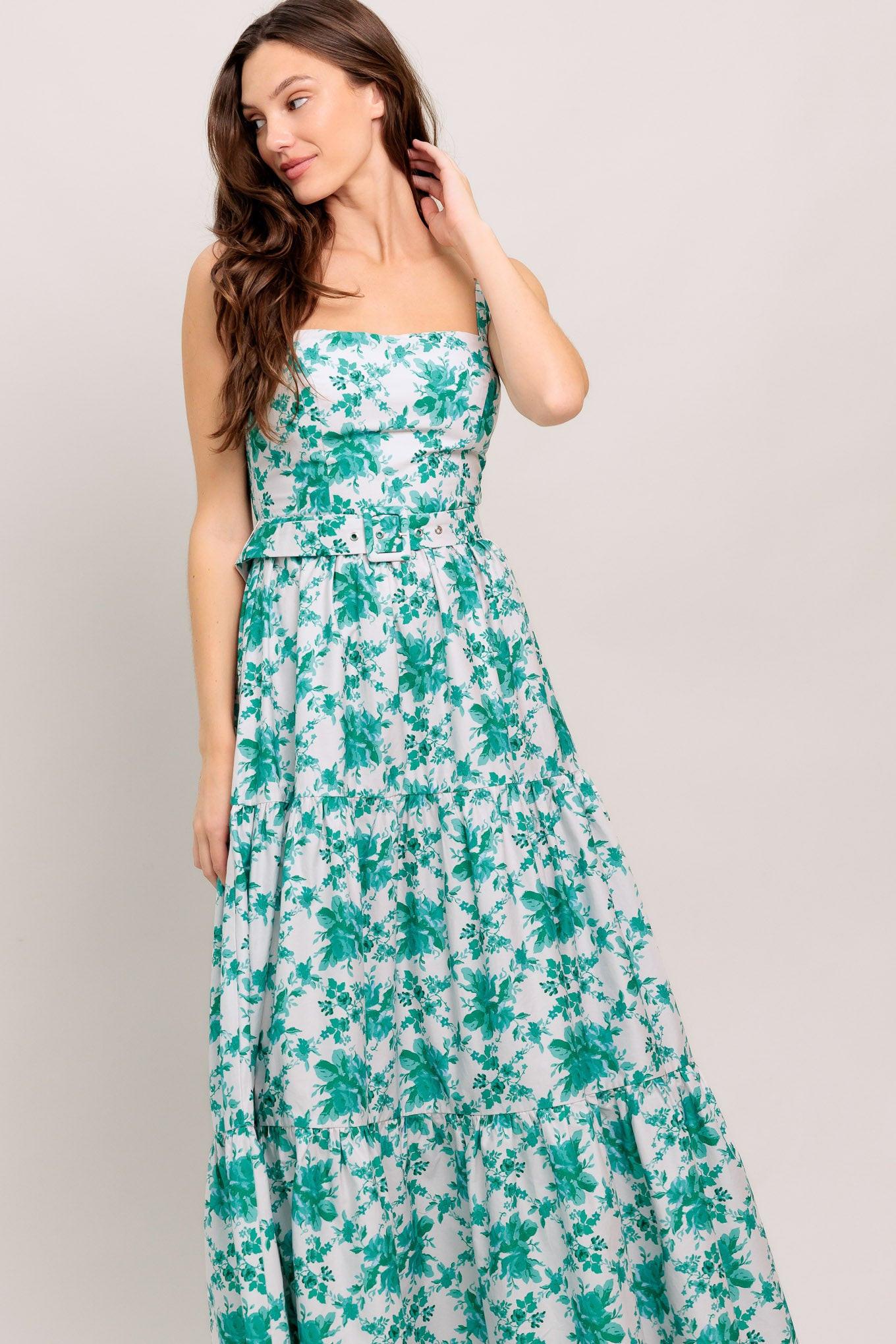 Love Grows Here Woven Maxi Dress in off-white jade, view 3 — Soul Flow Apparel