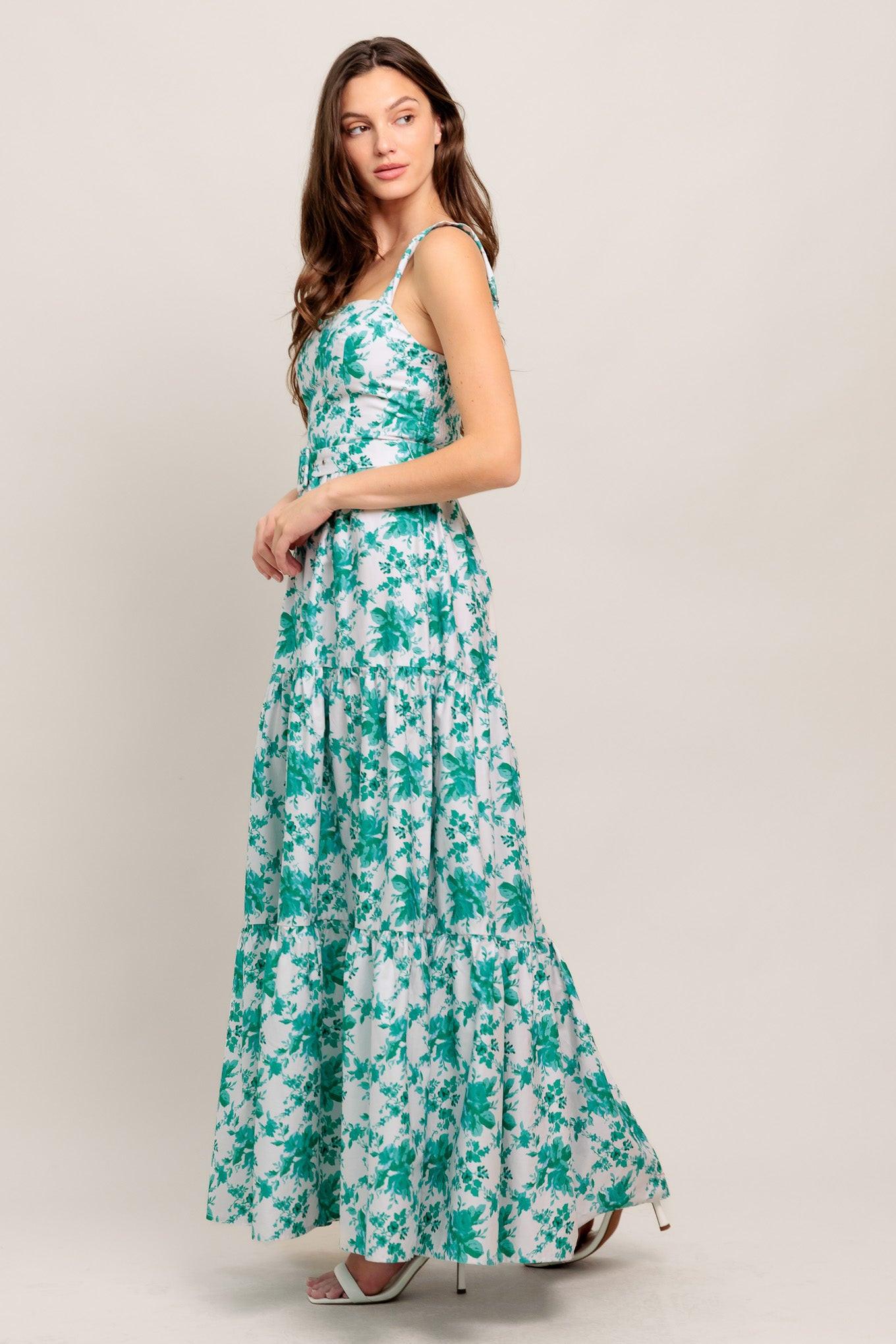 Love Grows Here Woven Maxi Dress in off-white jade, view 5 — Soul Flow Apparel