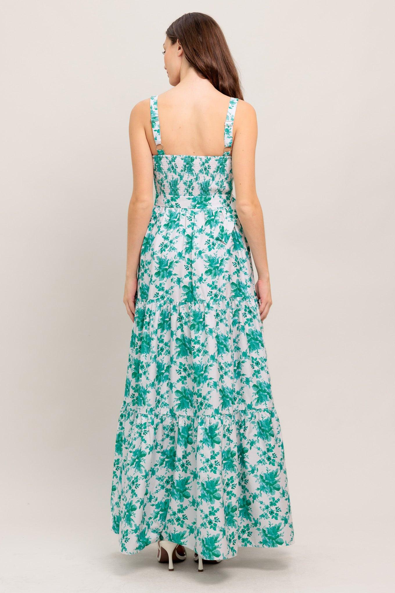 Love Grows Here Woven Maxi Dress in off-white jade, view 7 — Soul Flow Apparel