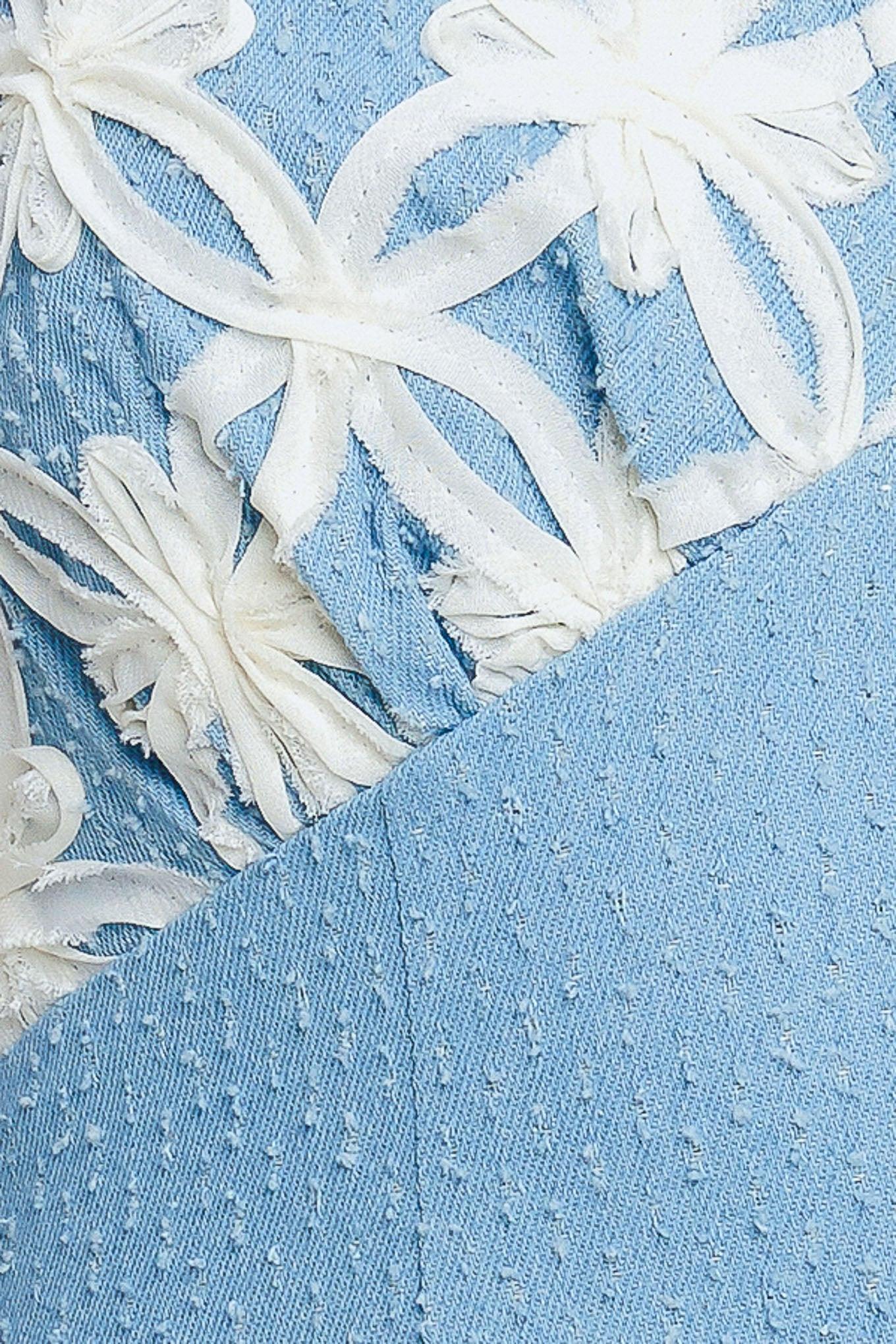 Sweet Like This Woven Mini Dress in light indigo, fabric swatch — Soul Flow Apparel