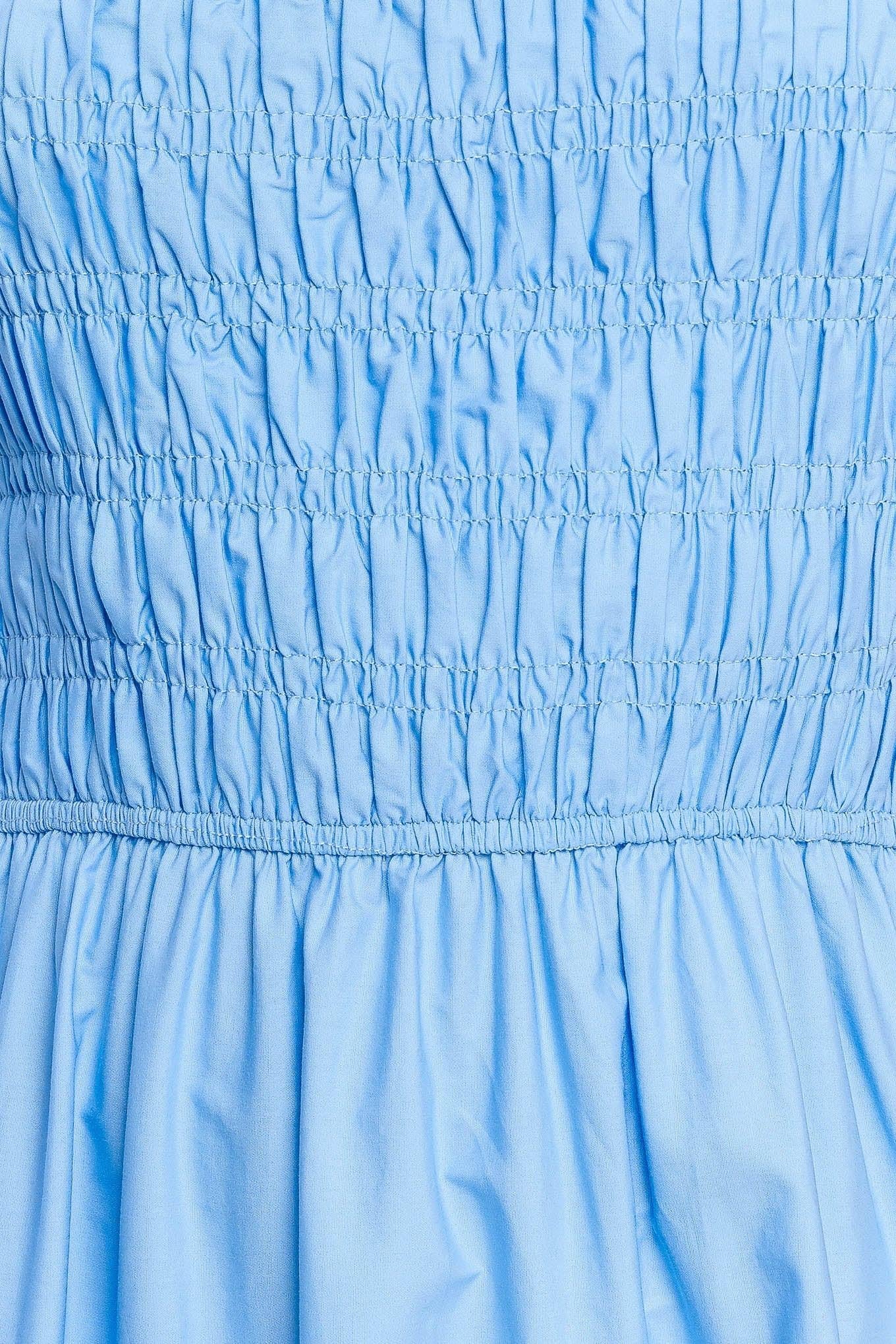 Sweet Serenity Tiered Woven Maxi Dress in blue, fabric swatch — Soul Flow Apparel