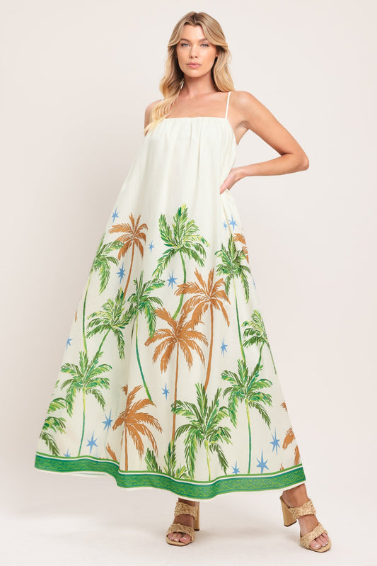Caribbean Breeze Woven Maxi Dress in ivory, view 1 — Soul Flow Apparel