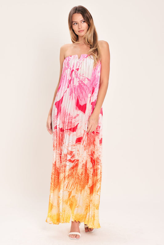 Vacay Crush Woven Maxi Dress in pink multi, view 1 — Soul Flow Apparel