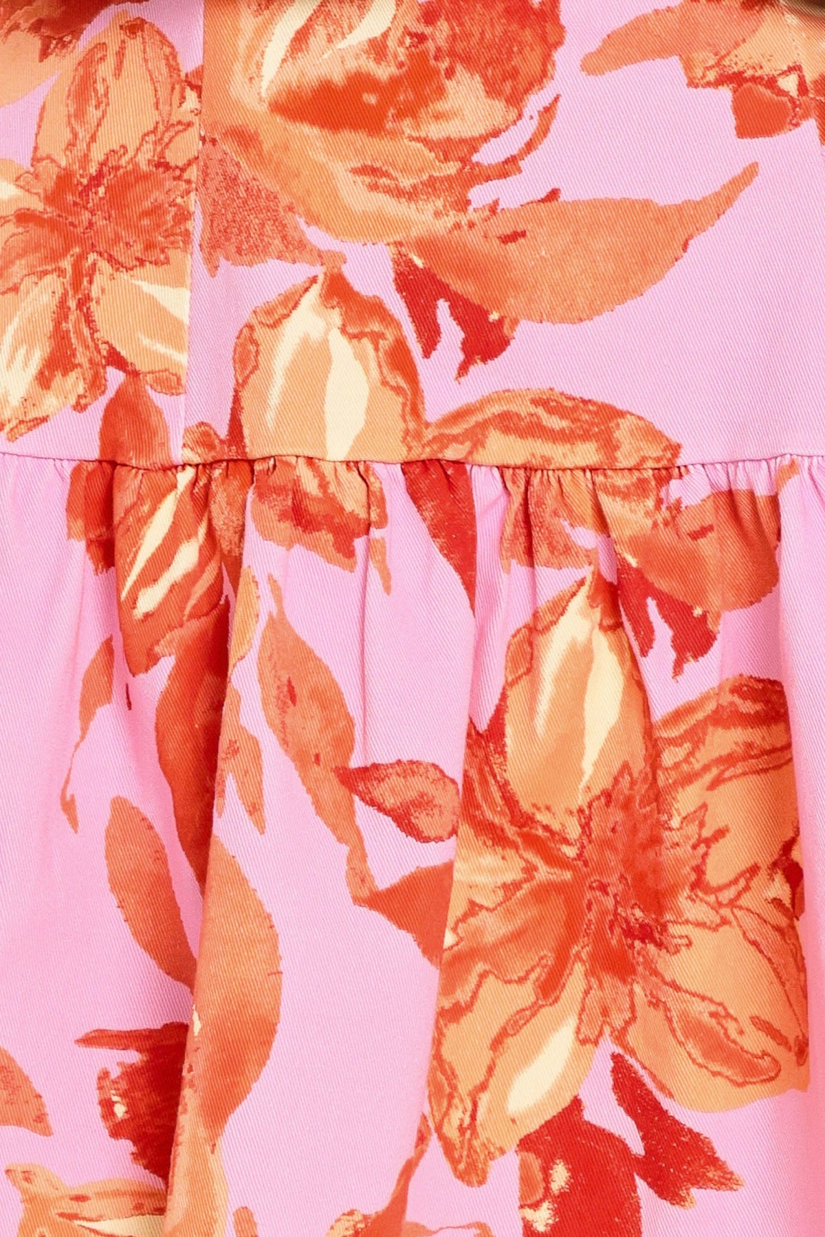 Pink Bloom Woven Mini Dress in lavender, fabric swatch — Soul Flow Apparel