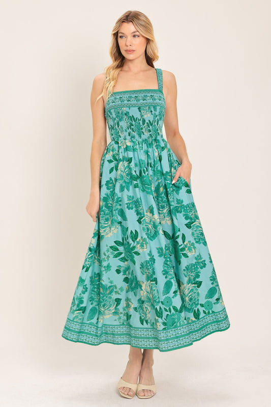 Mint Paradiso Woven Midi Dress, view 1 — Soul Flow Apparel