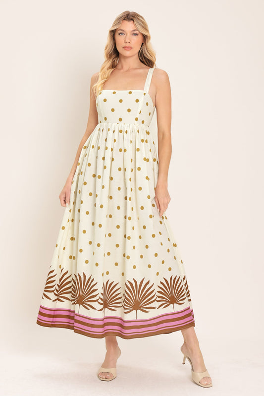 Coconut Grove Woven Midi Dress in ivory, view 1 — Soul Flow Apparel