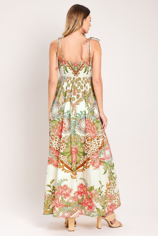 Summer Oasis Woven Ankle Dress in ivory, view 6 — Soul Flow Apparel