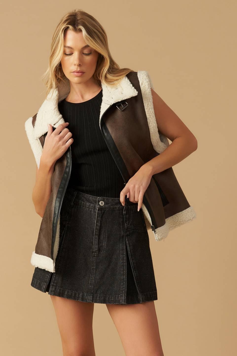 In Another Life Leather Vest in brown, view 1 — Soul Flow Apparel