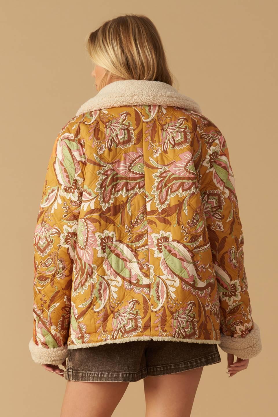 Stay the Same Quilt Jacket in camel, view 4 — Soul Flow Apparel