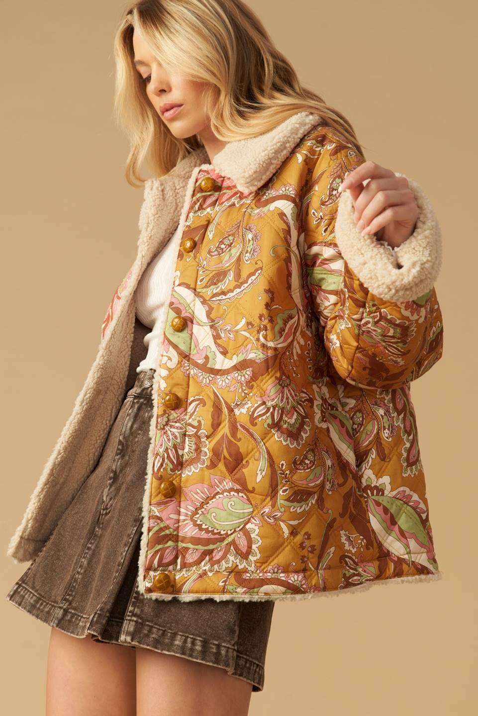 Stay the Same Quilt Jacket in camel, view 8 — Soul Flow Apparel